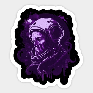 Astronaut Octopus Purple Sticker